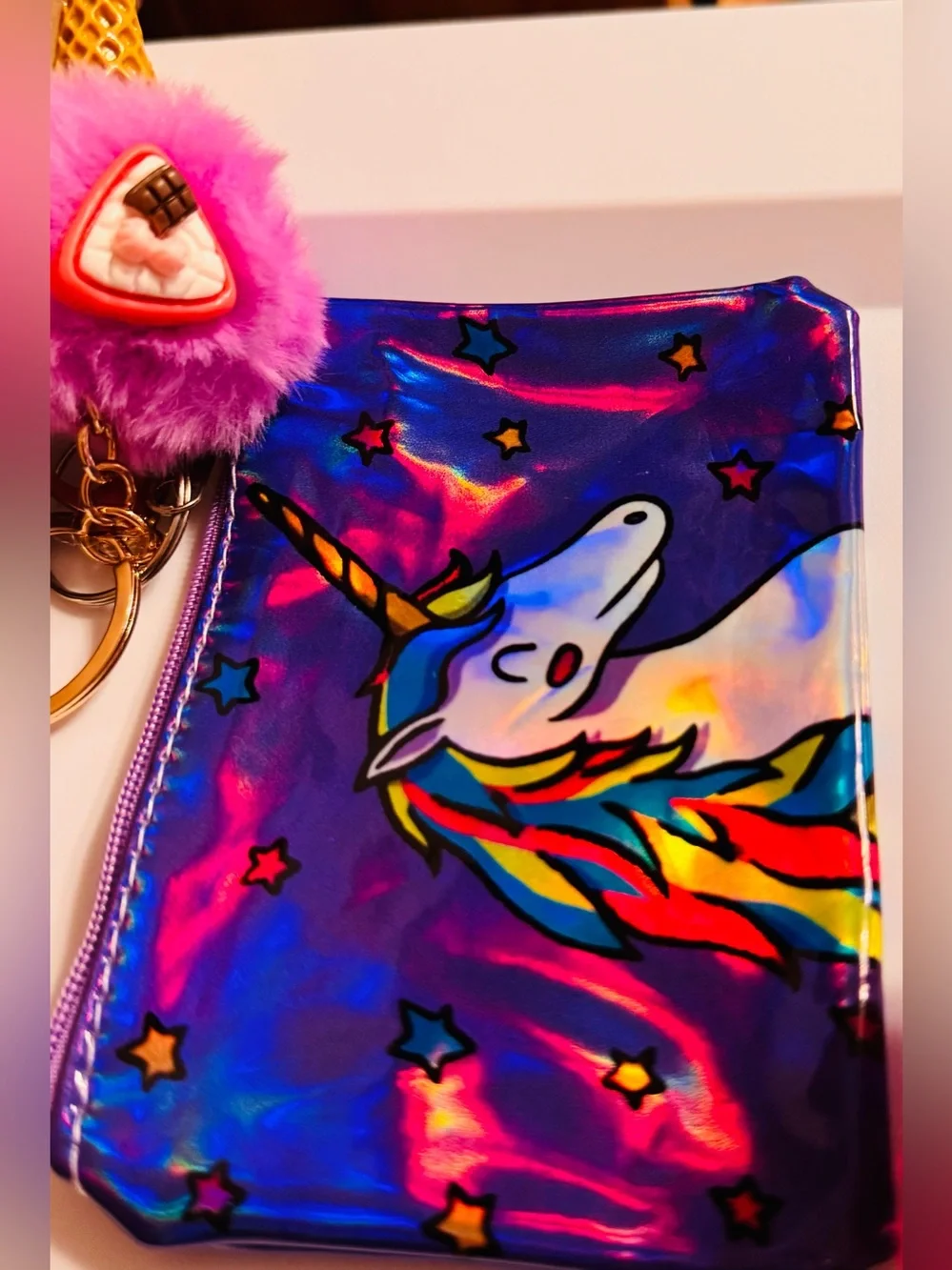 Unicorn Coin Pouch w/ Ice Cream Pom Pom – Choose 1 – Limited Supply
